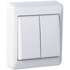 Elko - RS Renhvit utenpåliggende dbl vekselvender benyttes der det ønskes styring av to soner to steder