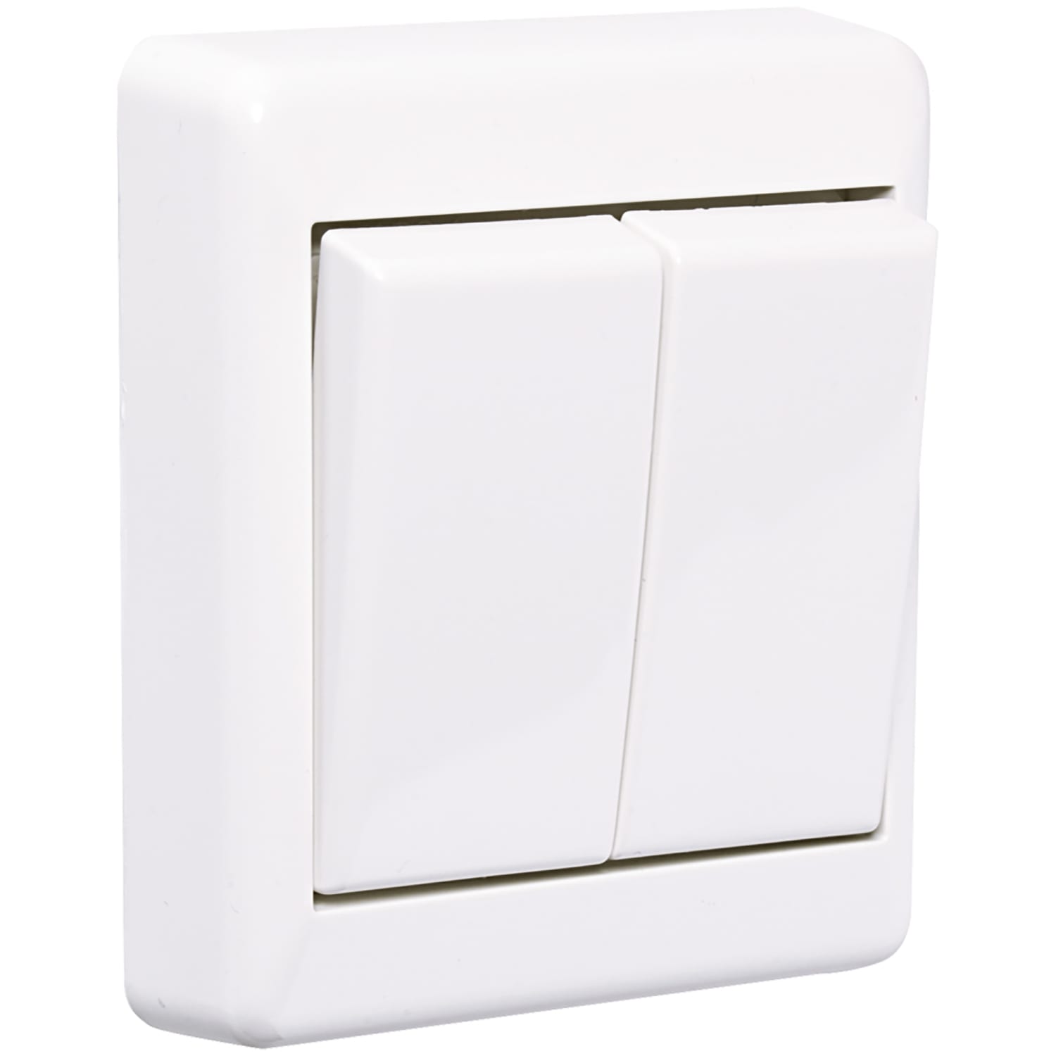 Elko - RS Renhvit 2x1polet påveggsbryter med hurtigklemme, brukes for f.eks til å slå flere soner av og på.