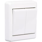 Elko - RS Renhvit 2x1polet påveggsbryter med hurtigklemme, brukes for f.eks til å slå flere soner av og på.