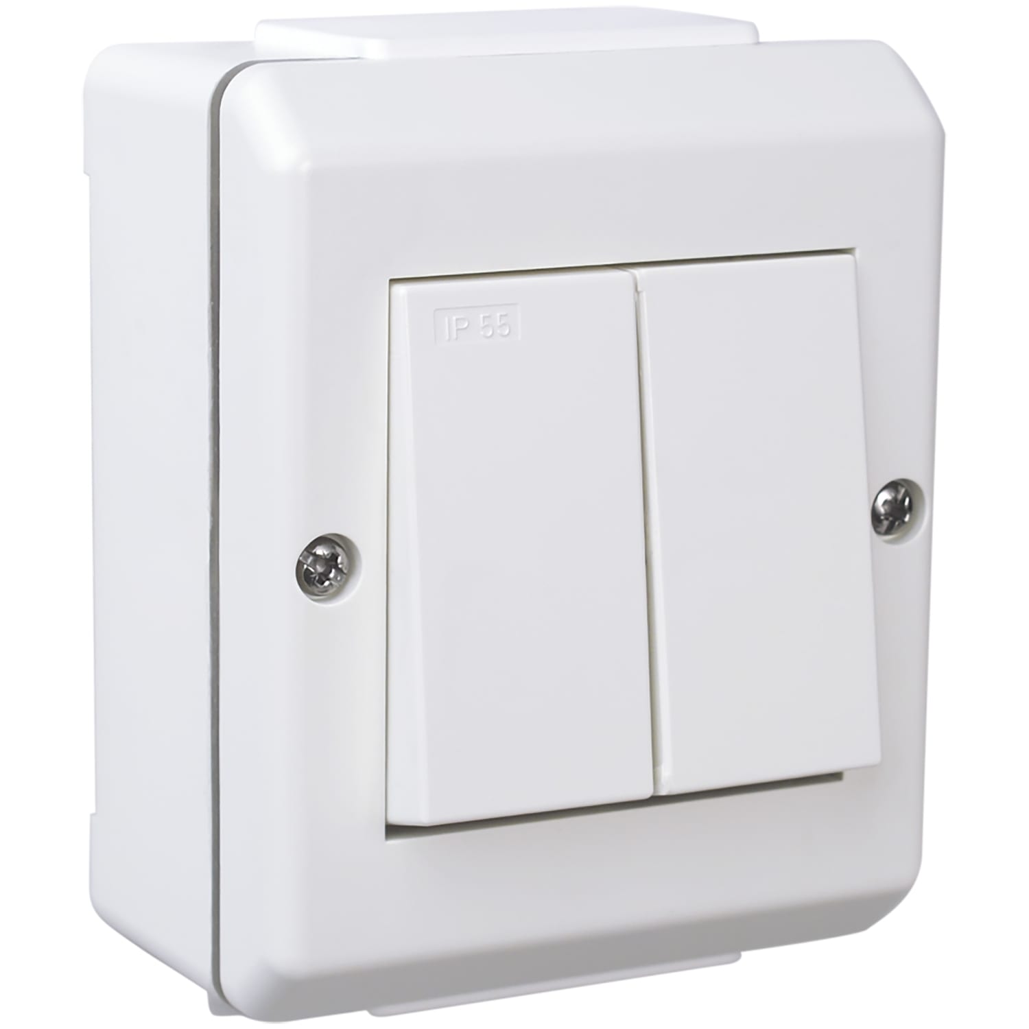 Elko - RS Renhvit IP55 serievender for bruk i våte og fuktige miljøer der det ønskes lysstring av to soner