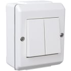 Elko - RS Renhvit IP55 serievender for bruk i våte og fuktige miljøer der det ønskes lysstring av to soner