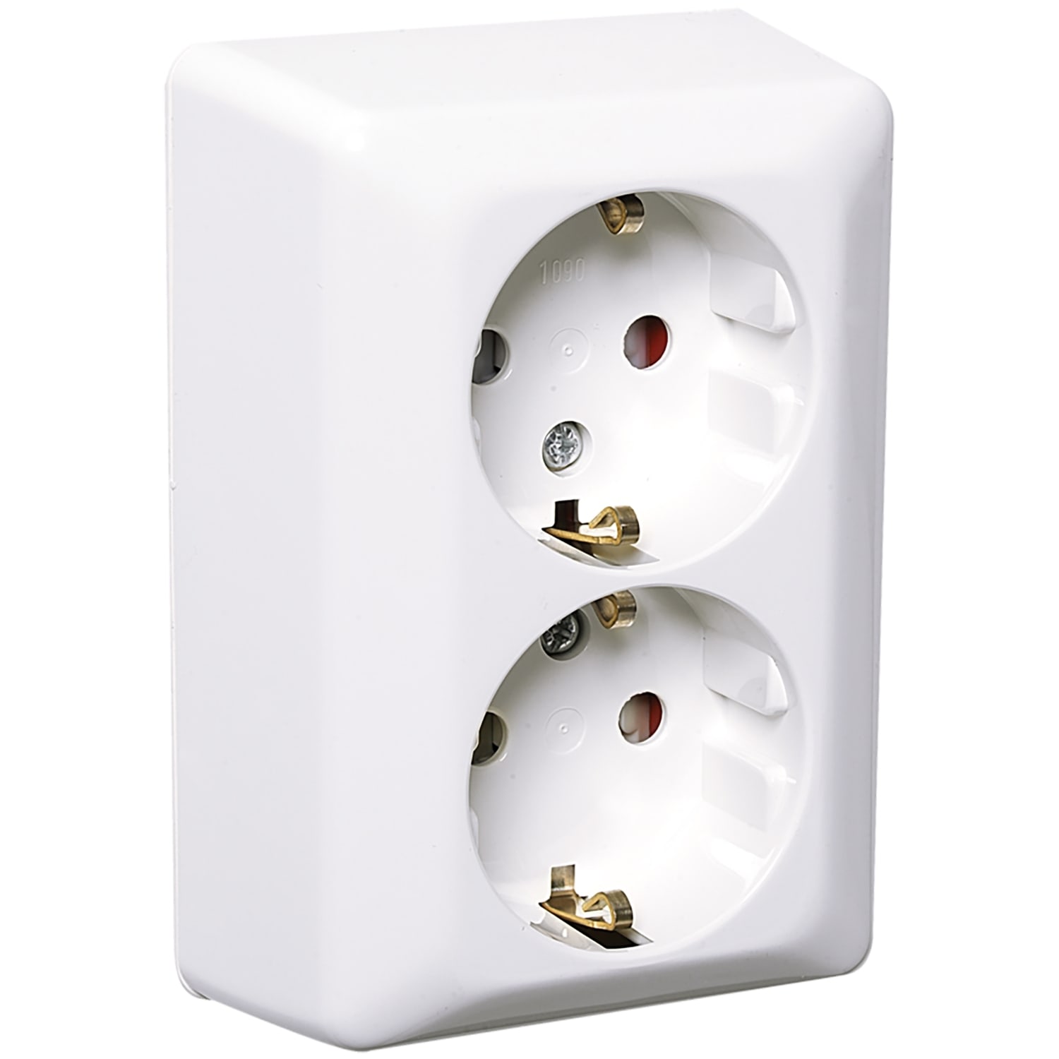 Elko - RS Renhvit dobbel stikkontakt for bruk der det er behov for en stikkontakt.