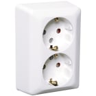 Elko - RS Renhvit dobbel stikkontakt for bruk der det er behov for en stikkontakt.