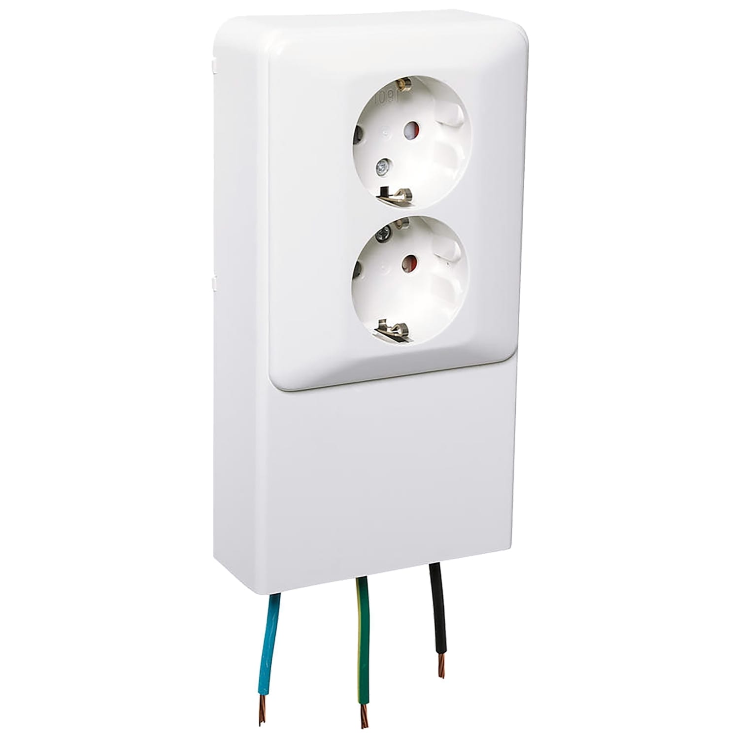 Elko - RS Renhvit komplett sokkelboks med stikkontakt, benyttes der det ikke er mulig å montere boks.