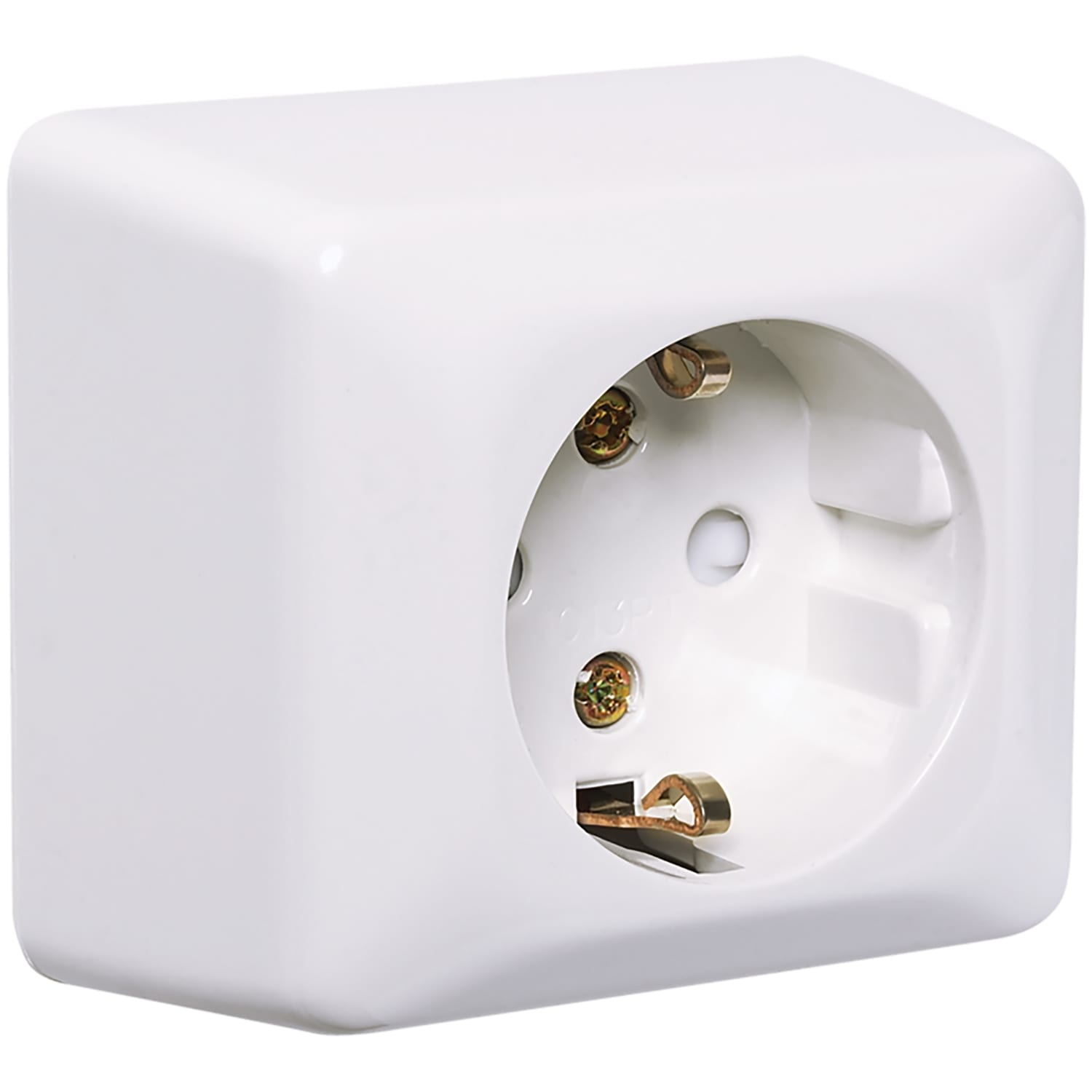 Elko - RS Renhvit utenpåliggende enkel stikkontakt benyttes ofte til apparater som trenger egen stikkontakt