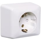 Elko - RS Renhvit utenpåliggende enkel stikkontakt benyttes ofte til apparater som trenger egen stikkontakt