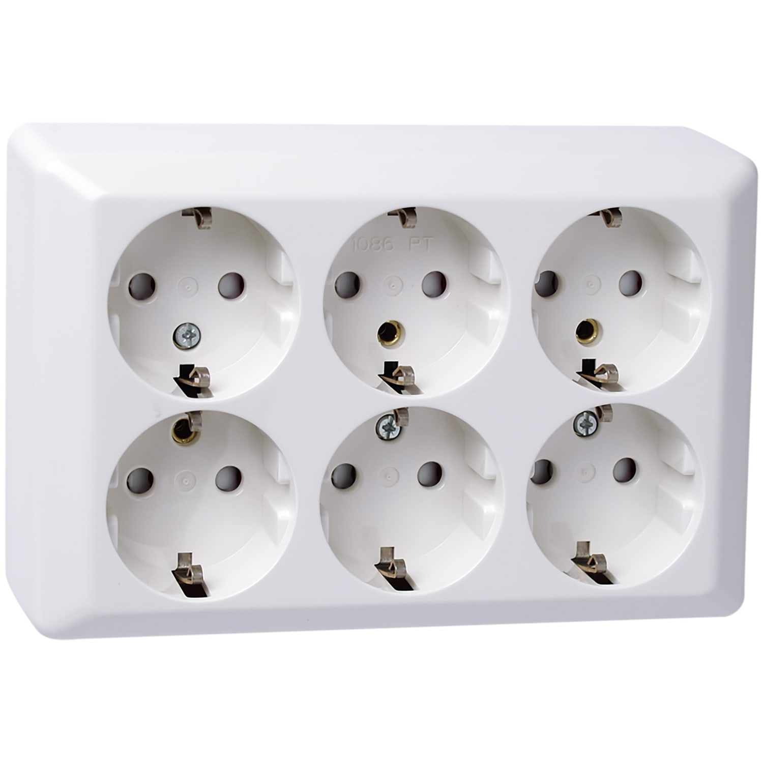 Elko - RS Renhvit 6veis stikkontakt for bruk der det er behov for mange uttak f.eks ved TV/stereo