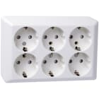 Elko - RS Renhvit 6veis stikkontakt for bruk der det er behov for mange uttak f.eks ved TV/stereo