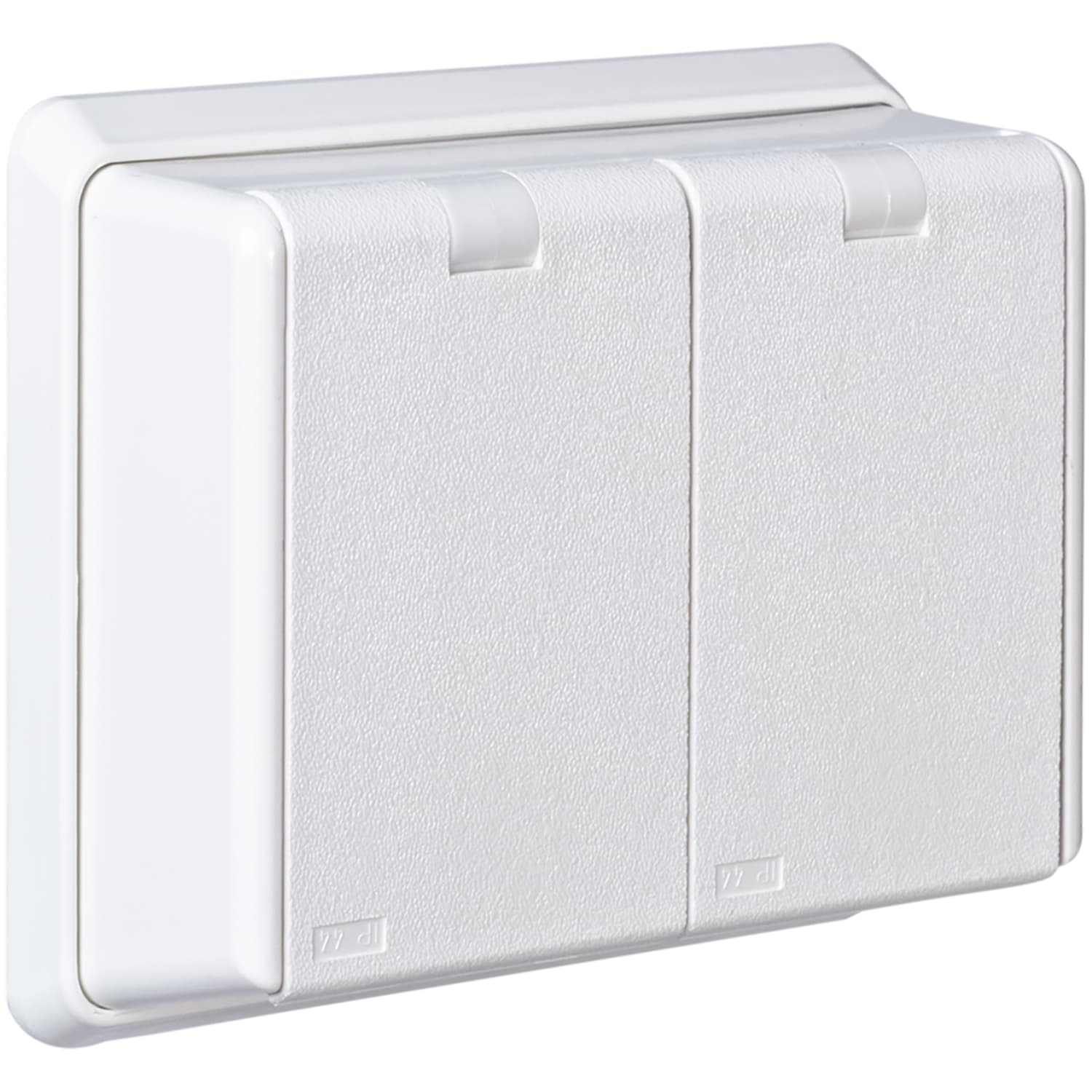 Elko - RS Renhvit dobbel stikkontakt innfelt IP44 for bruk der det er krav om IP44 utstyr