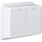 Elko - RS Renhvit dobbel stikkontakt innfelt IP44 for bruk der det er krav om IP44 utstyr