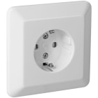 Elko - RS Renhvit enkel stikkontakt med hel dekkplate typisk brukt for apparater som behøver egen kurs.