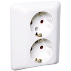 Elko - RS Renhvit dobbel delt stikkontakt, benyttes f.eks der en stikkontakt ønskes styrt av bryter