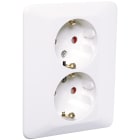 Elko - RS Renhvit lav dobbel stikkontakt, vår mest lavtbyggende stikkontakt.