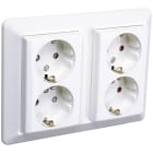 Elko - RS Renhvit fireveis stikkontakt for bruk der det er behov for fler enn doble uttak.