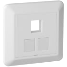 Elko - ELKO RS Nordic tom senterplate for 3x keystone, leveres med 2 blindmoduler, rett, renhvit