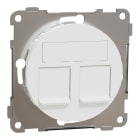 Elko - ELKO One - sentralplate rett, universal for 2x keystone eller S-One, med 1 blindplugg, renhvit