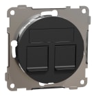 Elko - ELKO One - sentralplate rett, universal for 2x keystone eller S-One, med 1 blindplugg,sort