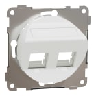 Elko - ELKO One - sentralplate skrå, universal for 2x keystone eller S-One, med 1 blindplugg, renhvit