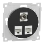 Elko - ELKO One - modularuttak 2x8 kat 6 UTP og 1x F/IEC, sort