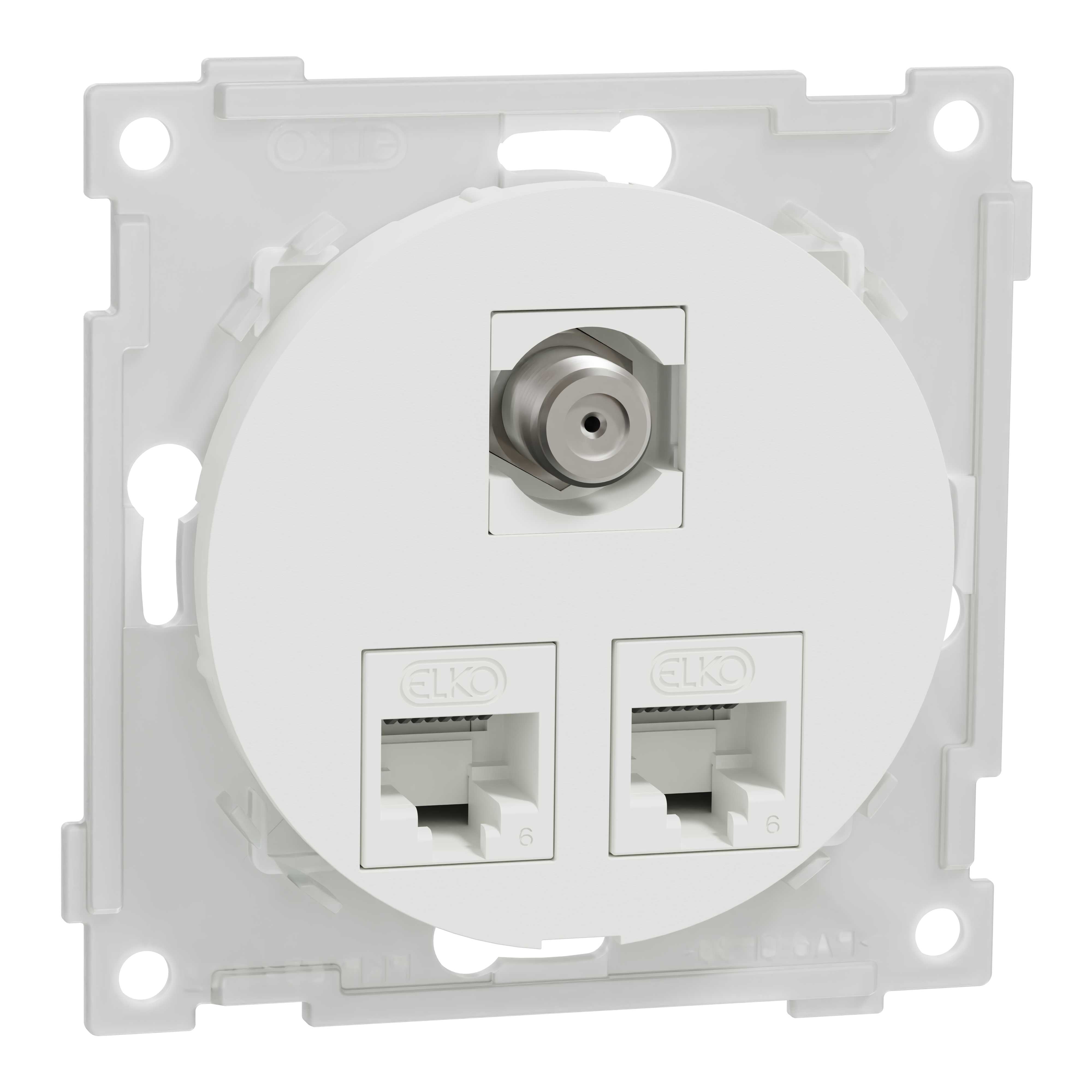 Elko - ELKO One - modularuttak 2x8 kat 6 UTP og 1x F/F, renhvit