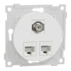 Elko - ELKO One - modularuttak 2x8 kat 6 UTP og 1x F/F, renhvit