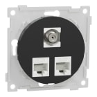 Elko - ELKO One - modularuttak 2x8 kat 6 UTP og 1x F/F, sort