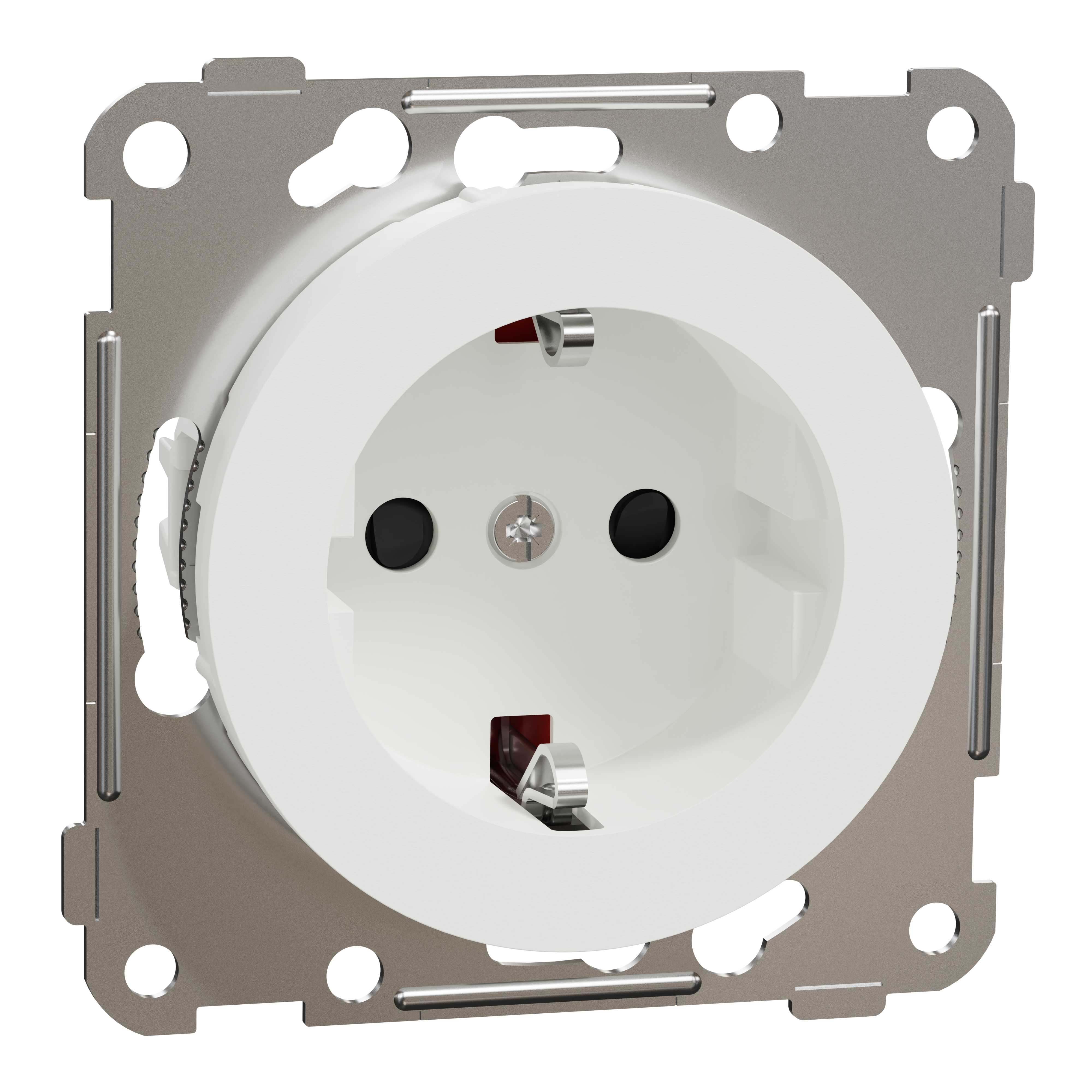 Elko - ELKO One - Enkel stikk med jord hurtigklemme renhvit IP21