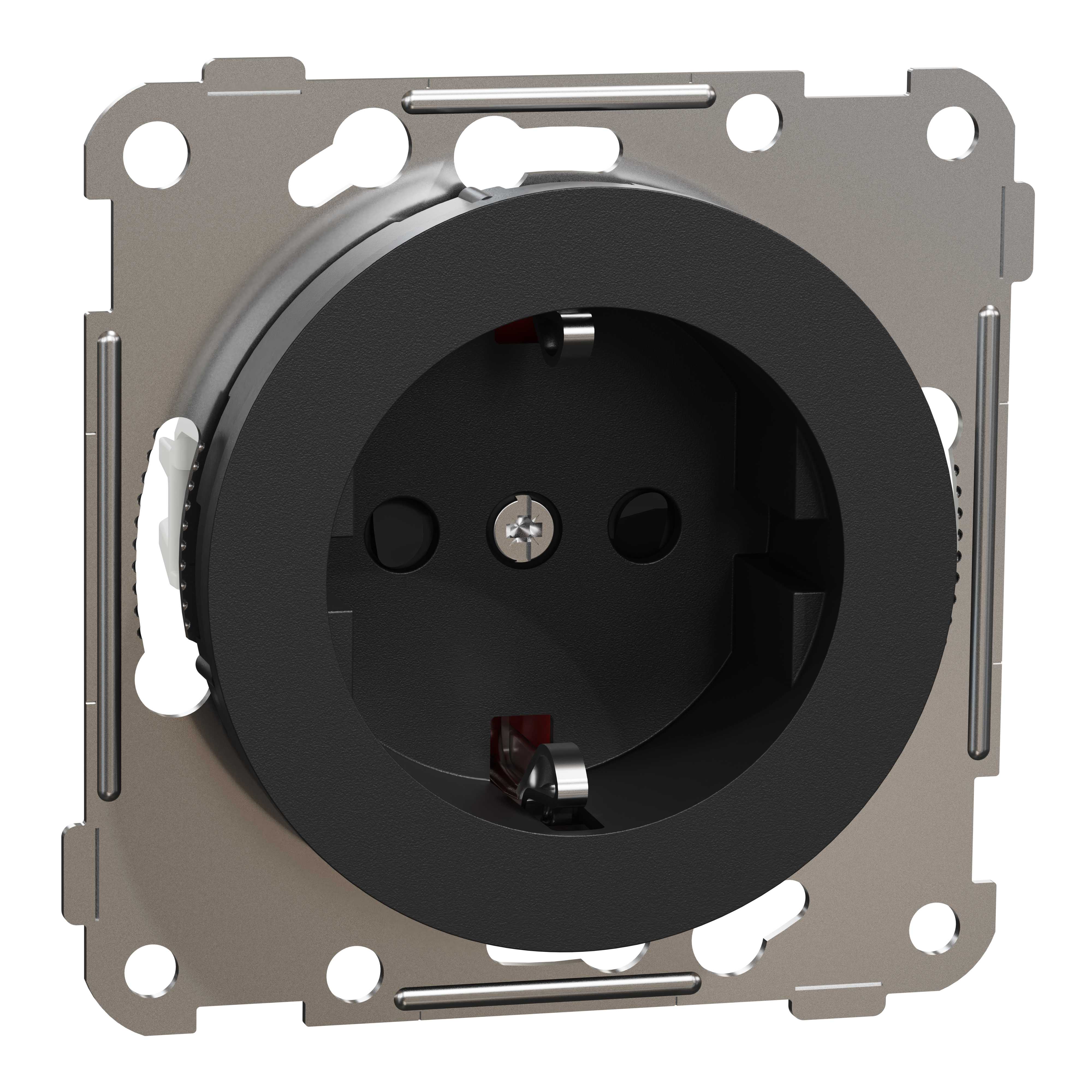 Elko - ELKO One - Enkel stikk med jord hurtigklemme sort IP21