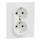 Elko - ELKO One - Dobbelstikk lav med jord hurtigklemme renhvit IP21