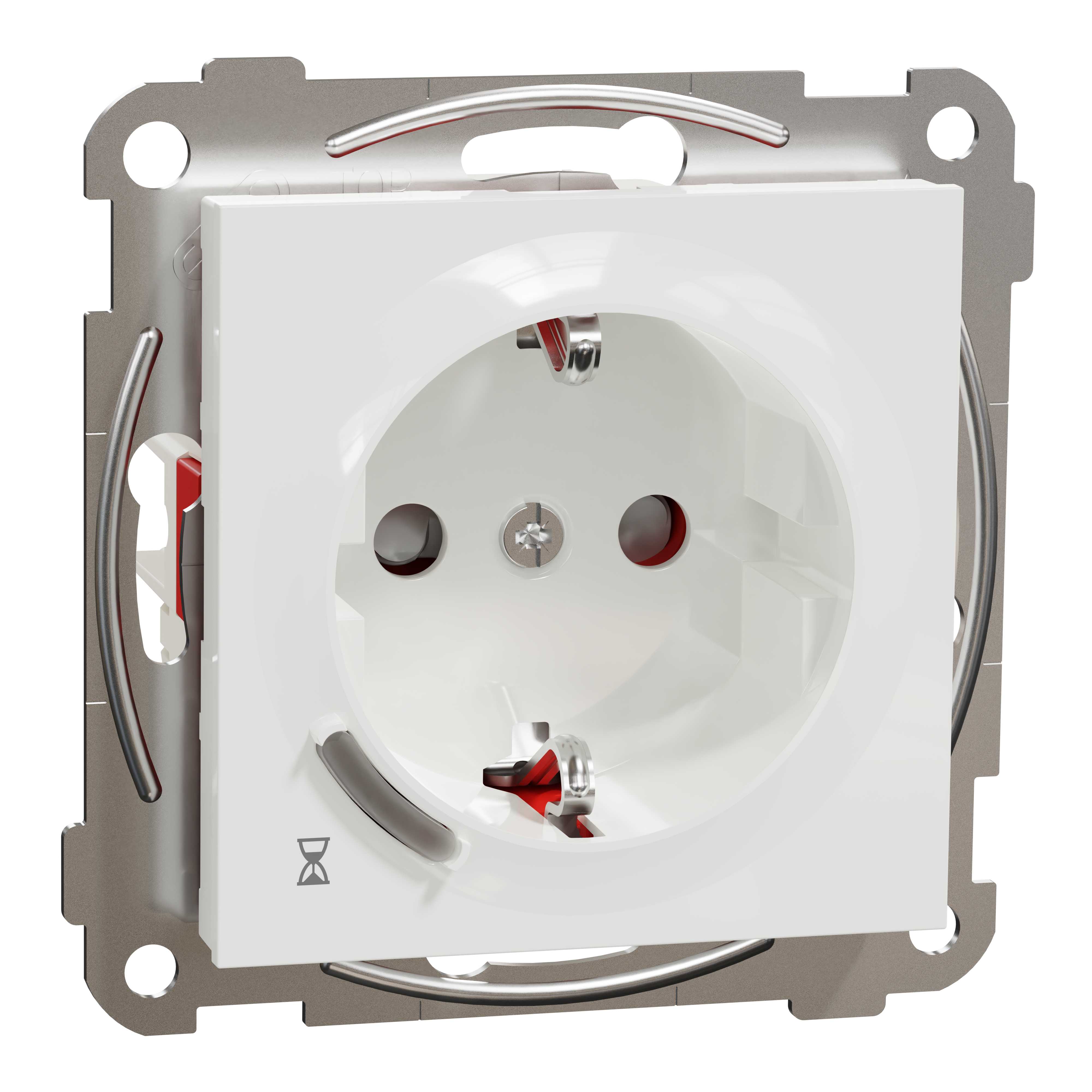 Elko - ELKO RS enkel stikk med 1-polet timer for laster opptil 16A, i fargen renhvit