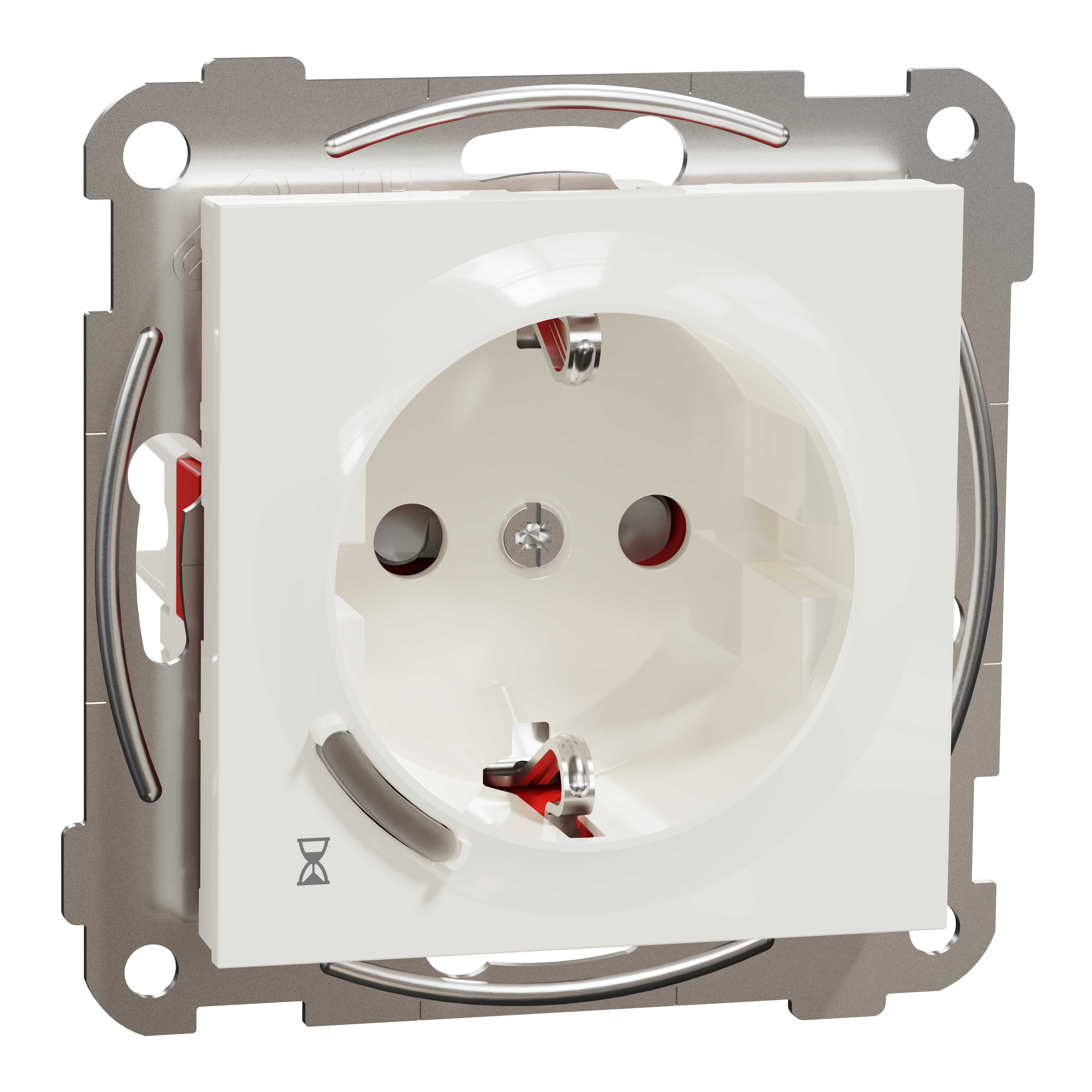 Elko - ELKO Plus enkel stikk med 1-polet timer for laster opptil 16A, i fargen polarhvit