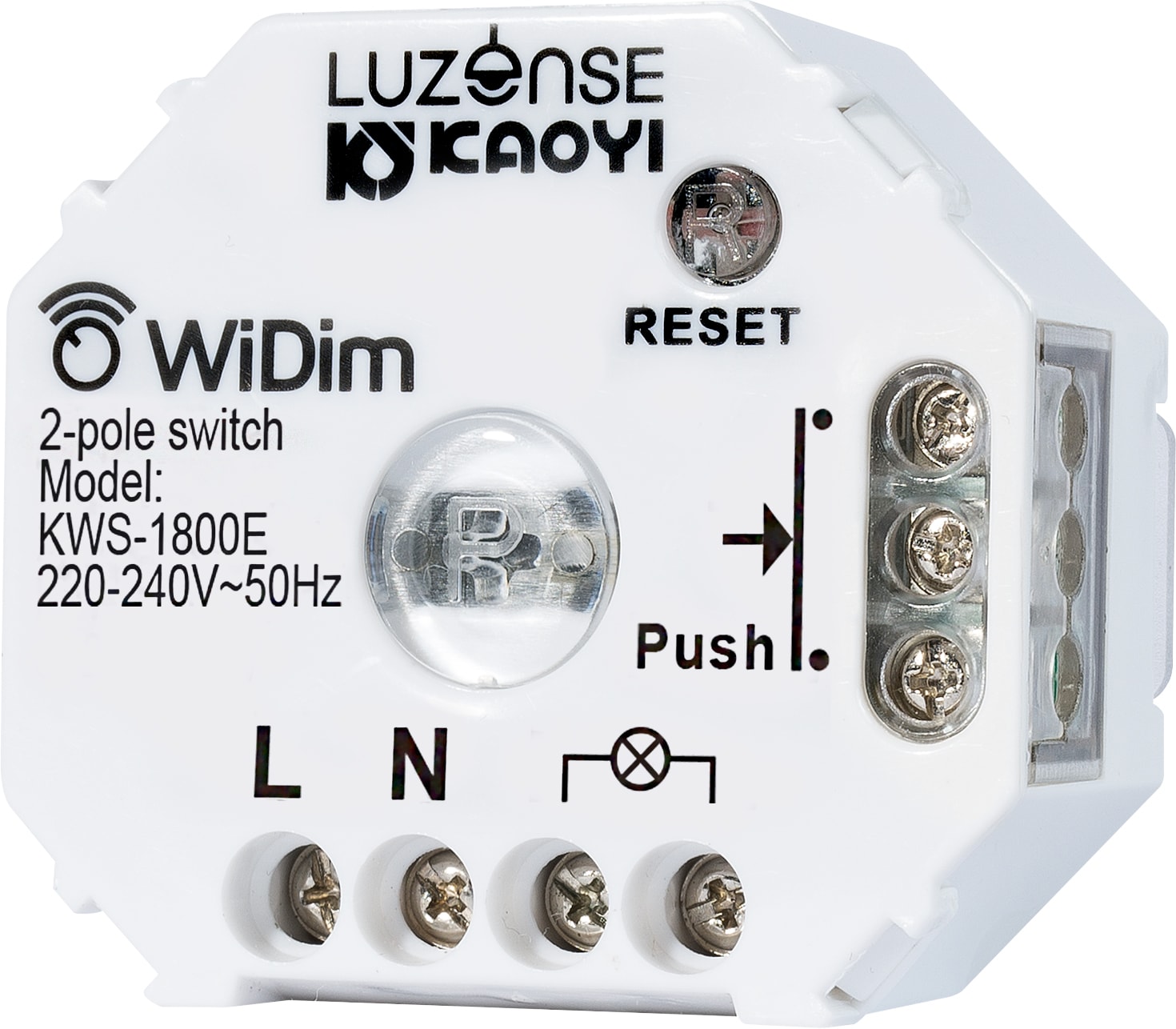Unilamp - WiDim Switch 2p 8A Innfelt pushbryter fjern/lokal