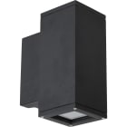 Unilamp - Kubus 2x5W 3K IP55 Sort Opp/ned GU10 Dimbar