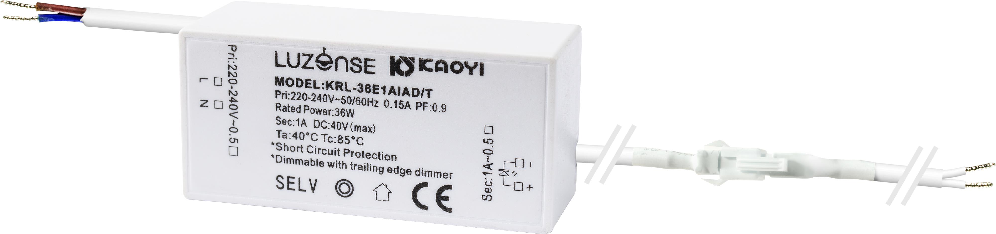 Unilamp - Pålitelig og effektiv driver for innbygging i Flow. 36W. 1000mA.