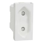 Schneider Electric - Euro uttak 2P 10A skruterminal 1 modul hvit