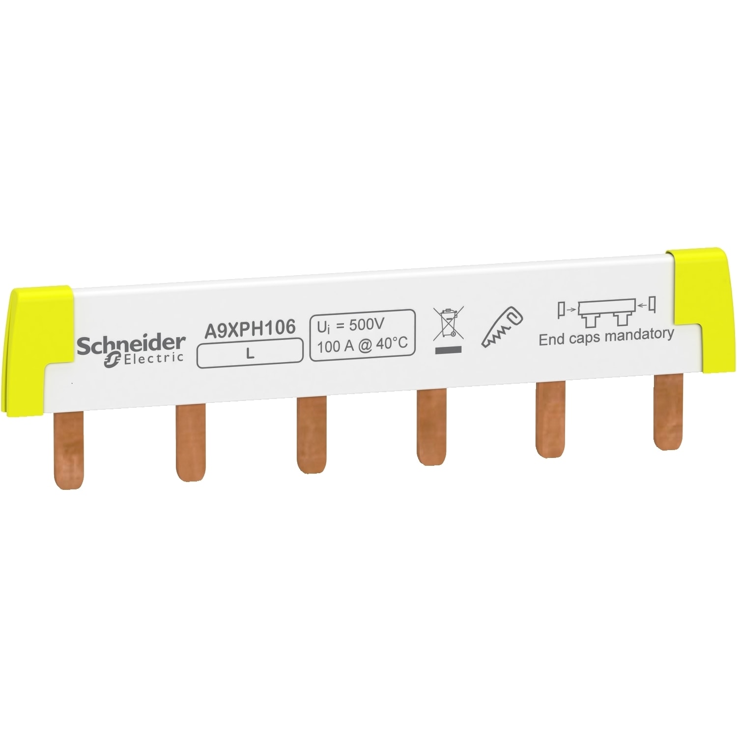 Schneider Electric - Samleskinne 1pol (L1), lengde 6 moduler
