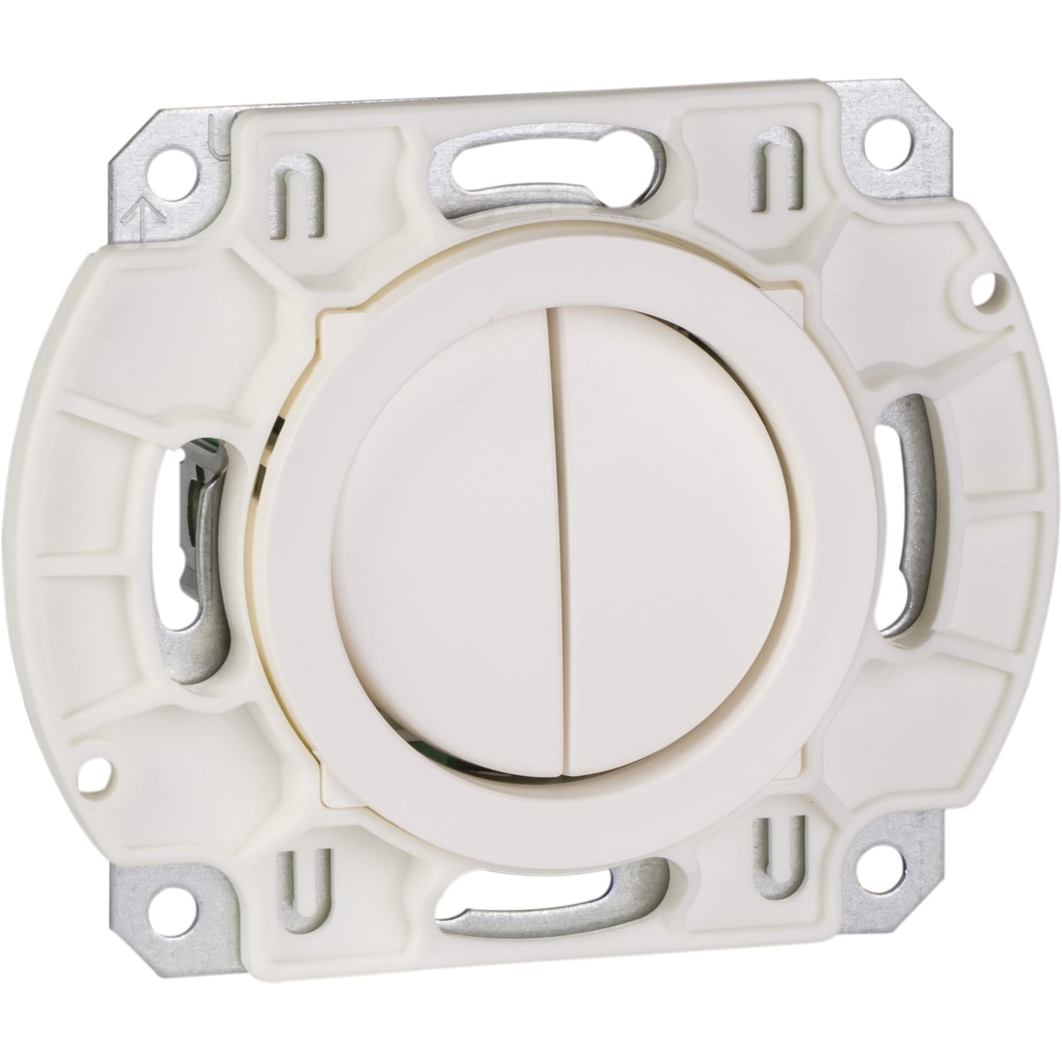 Schneider Electric - Robust - 2 Kretsers Vippebryter - Kronevender - Innstikk - Hvit