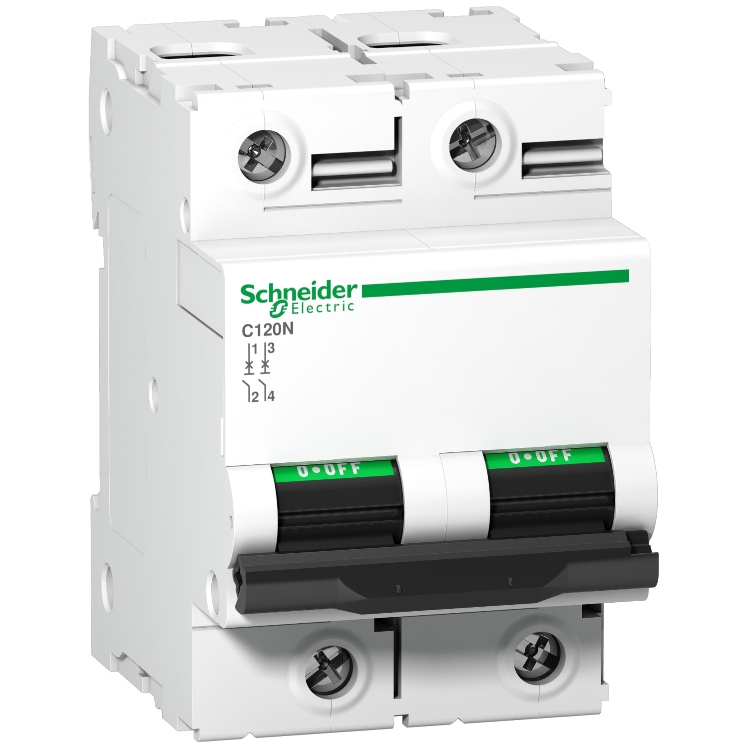 Schneider Electric - C120N - Automatsikring - 2P - 100A - C-kurve - I2=1,45