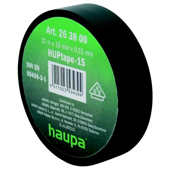 Haupa - Isolasjonstape VDE 15mm 10m Sort