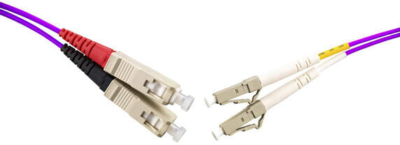 Melbye - Fibersnor 2xMM OM4 SC-LC 0.5m SC/UPC-LC/UPC, OM4