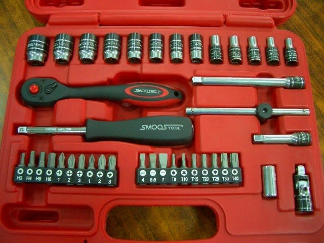 Smoos - 1/4" pipenøkkelsett 38 deler