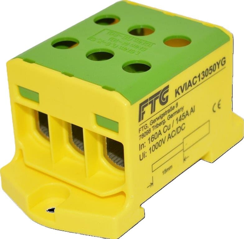 FTG - Koblingsklemme 3x50 Al/Cu Gul/Grønn