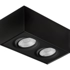 Unilamp - Gyro Surf. Sq 2 2700K M. Sort Utenpål. DL Firkantet 2x8W