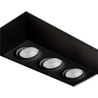 Unilamp - Gyro Surf. Sq 3 2700K M. Sort Utenpål. DL Firkantet 3x8W