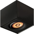 Unilamp - Gyro Surf. Sq 1x9W WD M. Sort Utenpål. DL Firkantet WarmDim