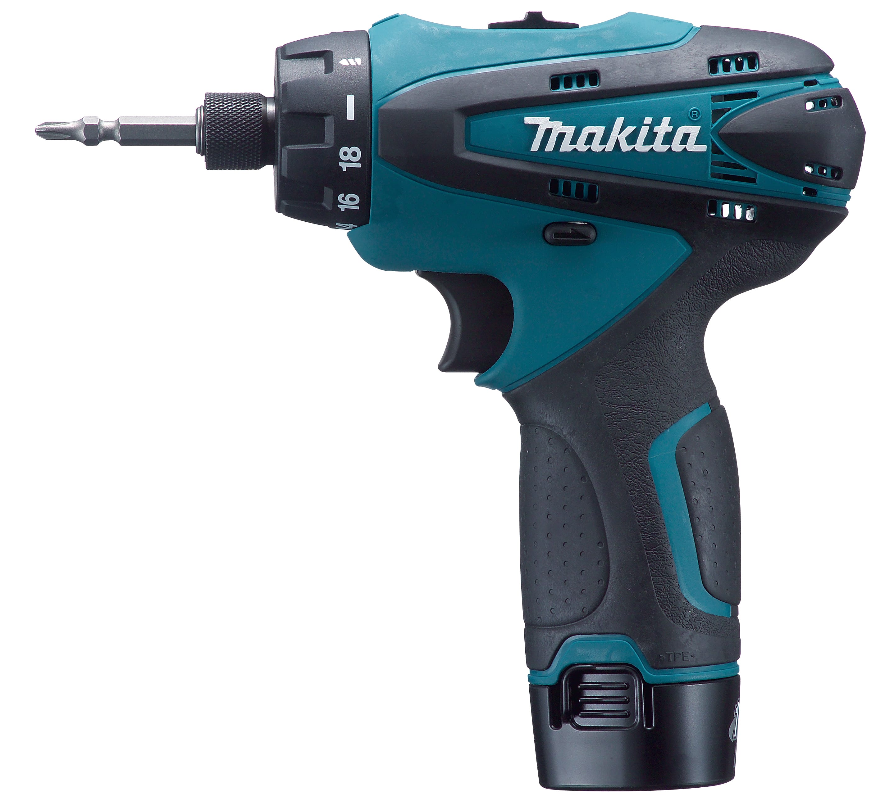 Makita - Borskrutrekker 10,8V DF030DWJ med 2stk 1,3Ah batterier og lader i koffert.