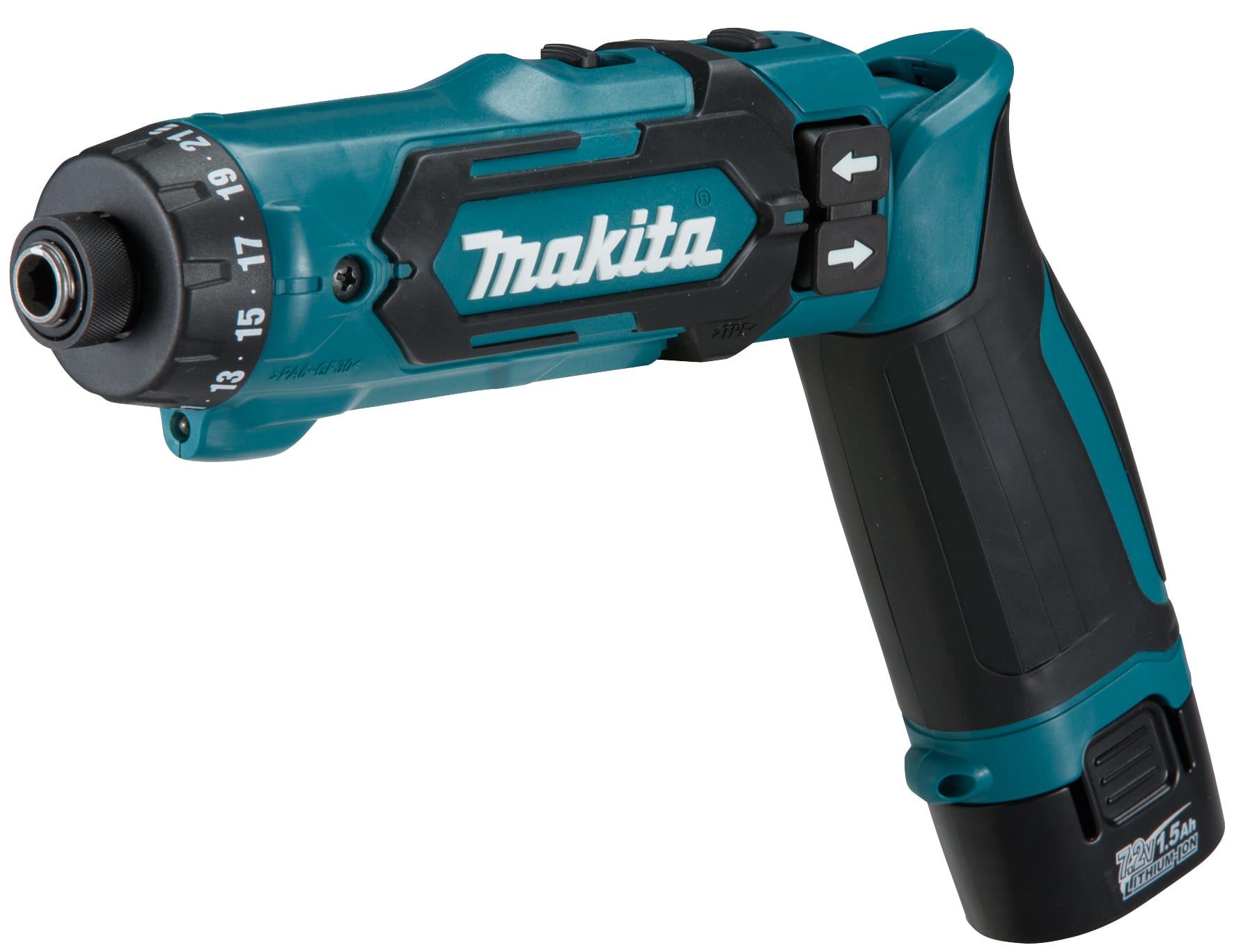 Makita - Momentskrutrekker 7,2V med 2stk 1,0Ah batterier og lader.