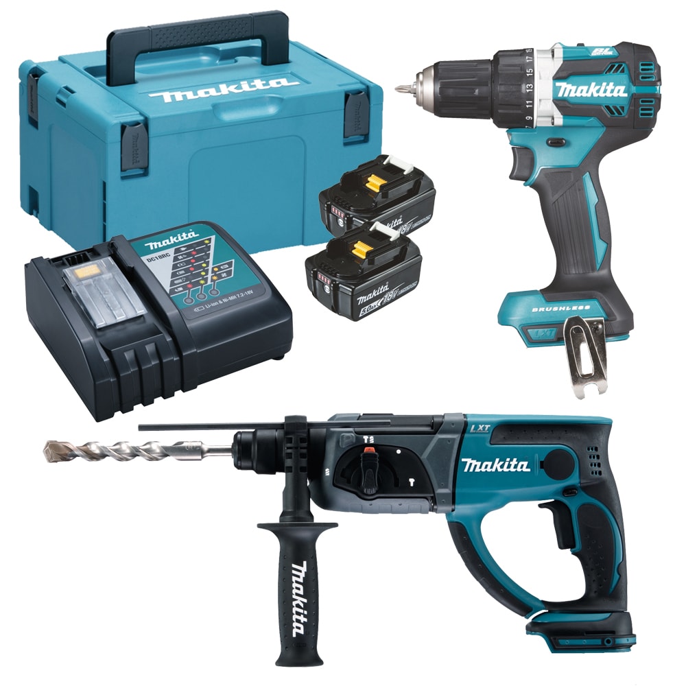Makita - Combokit 18V 4Ah borhammer borskrutrekker ELX200V Makita