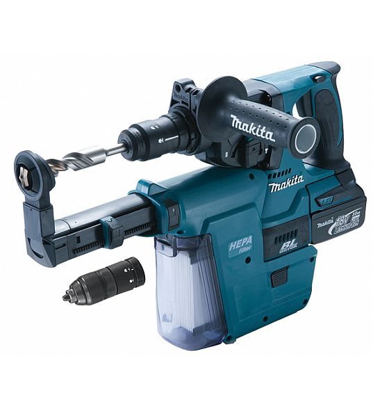 Makita - Borhammer 18V SDS+HEPA komplett m/støvsuger DHR243RF