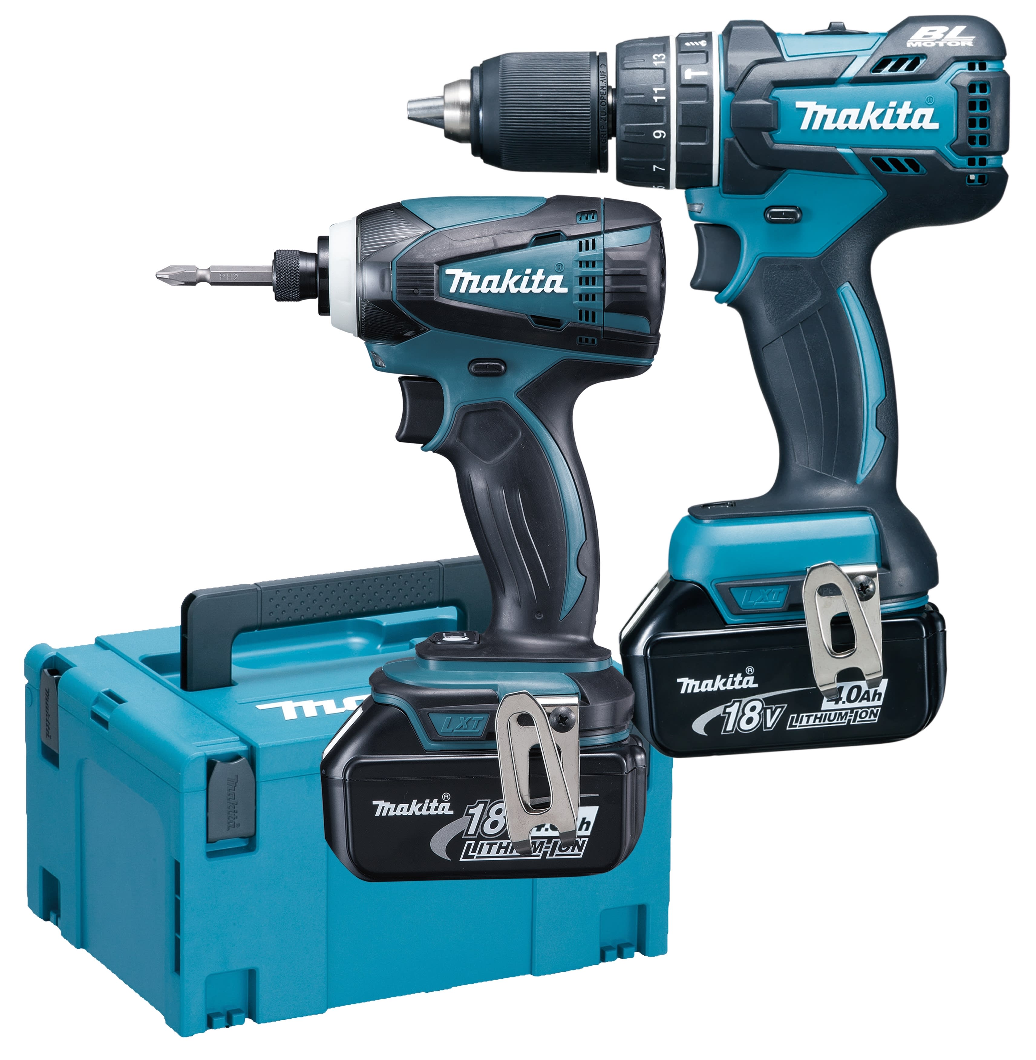 Makita - Combokit 18V 4,0Ah slagbormaskin slagskrutrekker DLR2003MJ M